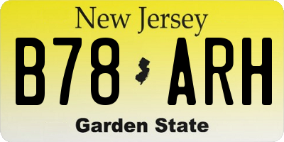 NJ license plate B78ARH