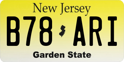 NJ license plate B78ARI