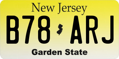 NJ license plate B78ARJ