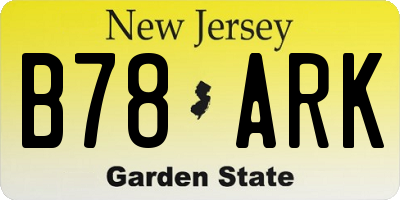 NJ license plate B78ARK