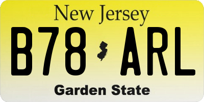 NJ license plate B78ARL