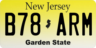 NJ license plate B78ARM