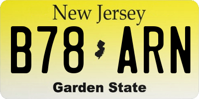 NJ license plate B78ARN