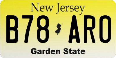 NJ license plate B78ARO