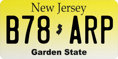 NJ license plate B78ARP