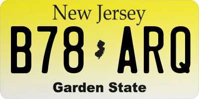 NJ license plate B78ARQ