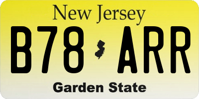 NJ license plate B78ARR