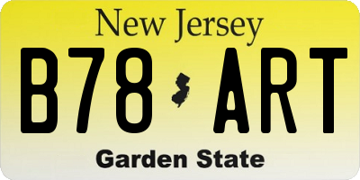NJ license plate B78ART
