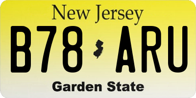 NJ license plate B78ARU