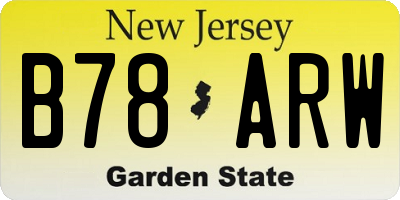 NJ license plate B78ARW