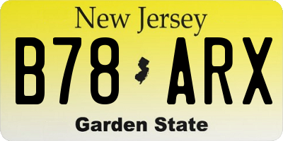 NJ license plate B78ARX