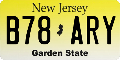NJ license plate B78ARY