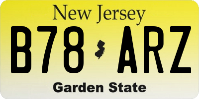 NJ license plate B78ARZ