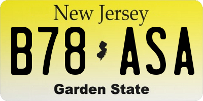 NJ license plate B78ASA