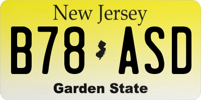NJ license plate B78ASD