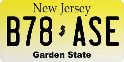 NJ license plate B78ASE