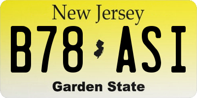 NJ license plate B78ASI