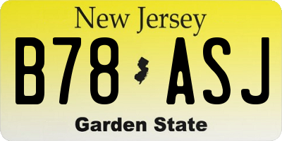 NJ license plate B78ASJ