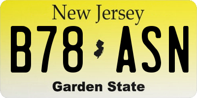 NJ license plate B78ASN