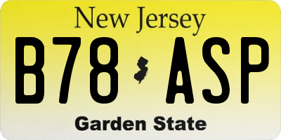 NJ license plate B78ASP