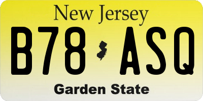 NJ license plate B78ASQ
