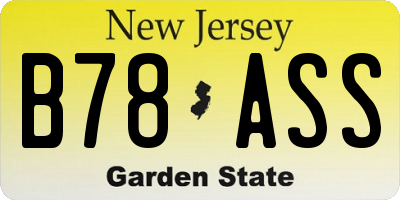 NJ license plate B78ASS