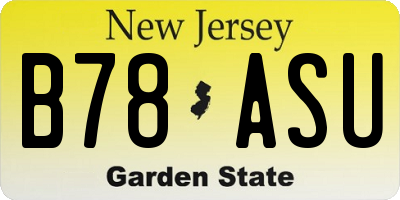 NJ license plate B78ASU