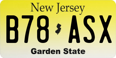 NJ license plate B78ASX