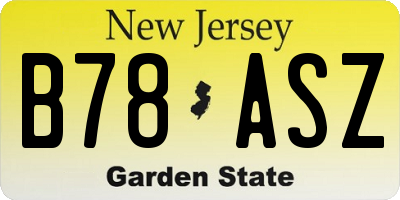 NJ license plate B78ASZ