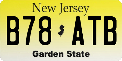 NJ license plate B78ATB
