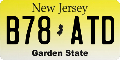 NJ license plate B78ATD