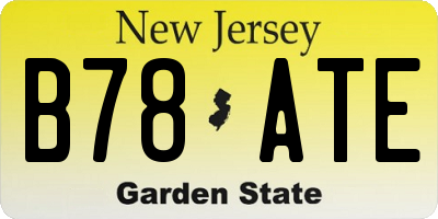 NJ license plate B78ATE