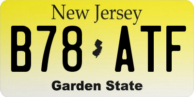 NJ license plate B78ATF