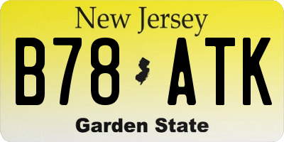 NJ license plate B78ATK