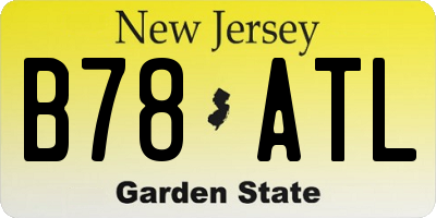 NJ license plate B78ATL
