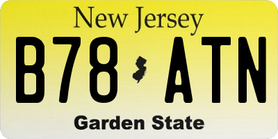 NJ license plate B78ATN