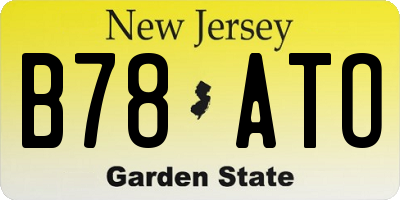 NJ license plate B78ATO