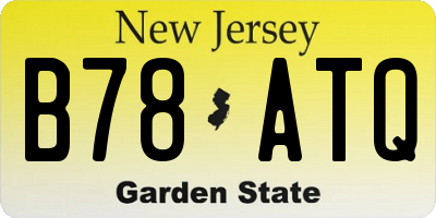 NJ license plate B78ATQ