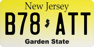 NJ license plate B78ATT