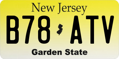 NJ license plate B78ATV