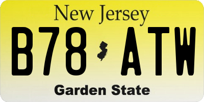 NJ license plate B78ATW