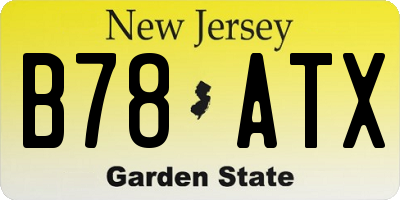 NJ license plate B78ATX