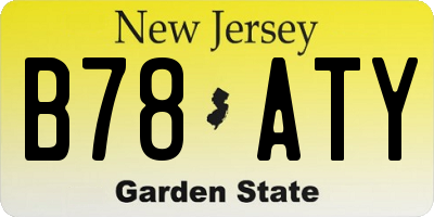 NJ license plate B78ATY