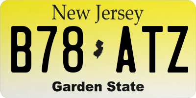 NJ license plate B78ATZ