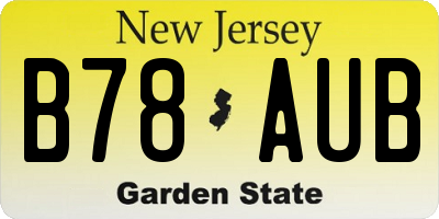 NJ license plate B78AUB