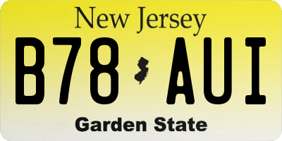 NJ license plate B78AUI