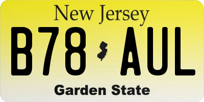 NJ license plate B78AUL