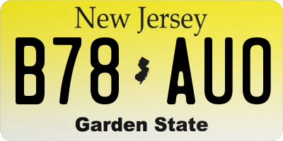 NJ license plate B78AUO