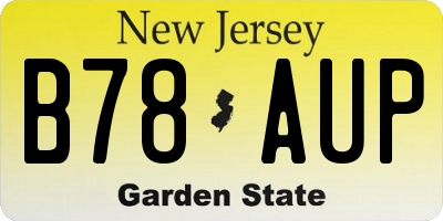 NJ license plate B78AUP