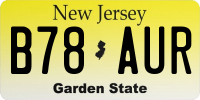 NJ license plate B78AUR